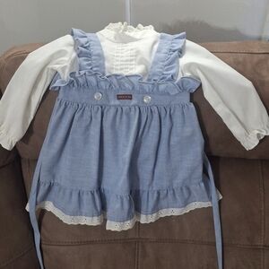 VINTAGE Bonnie Jean/Sasson White and Blue Dress